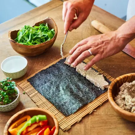 Folha de alga nori crua de baixa temperatura para sushi maki