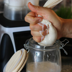 bolsa para leche vegetal de algodón orgánico fácil de usar