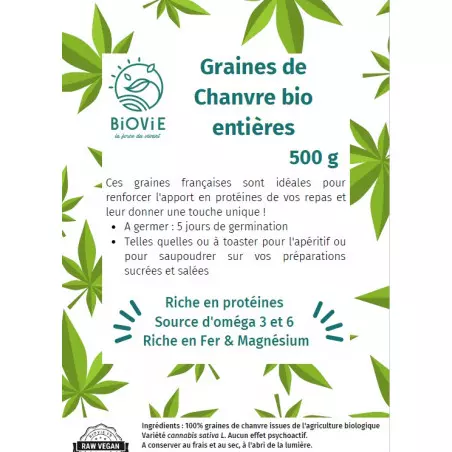 Organic hemp seeds | Les Chanvres de l'Atlantique