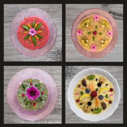 arte alimentar tigela de smoothie rousseau flor