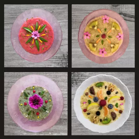 arte alimentar tigela de smoothie rousseau flor