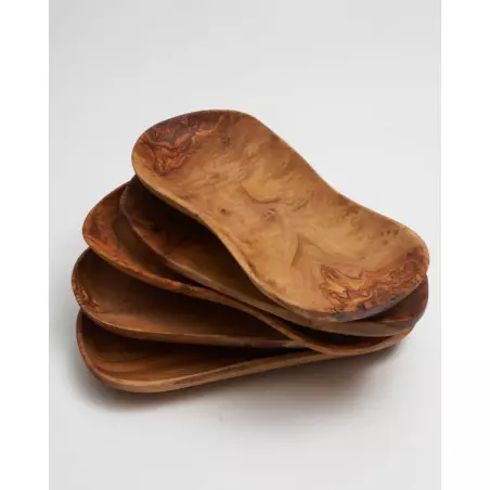 conjunto de platos de madera de olivo artesanal Túnez