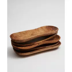 servicio de platos de madera de olivo artesanal Túnez