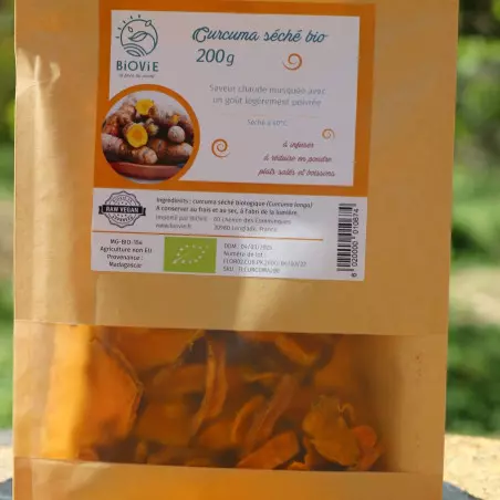 cúrcuma seca orgánica en rodajas origen Madagascar