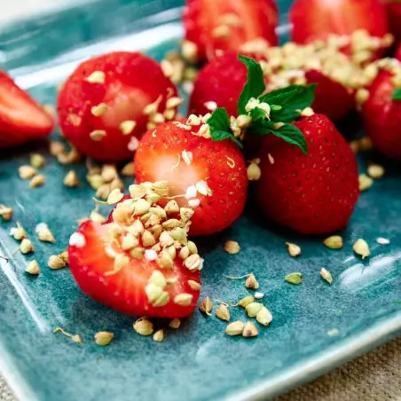 semi di grano saraceno attivati bio snack vivo insalata di fragole