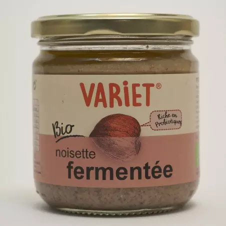 Glas mit fermentierter Haselnusspaste Biovie fermentierte Ölsaaten