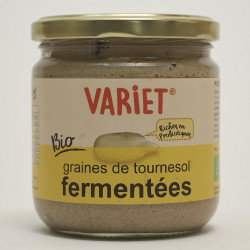 jar of fermented sunflower seed paste biovie fermented oilseeds