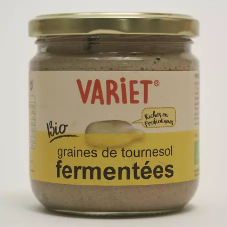 pote de pasta de sementes de girassol fermentada biovie oleaginosas fermentadas