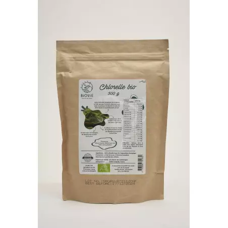 Paquete de polvo de chlorella orgánica