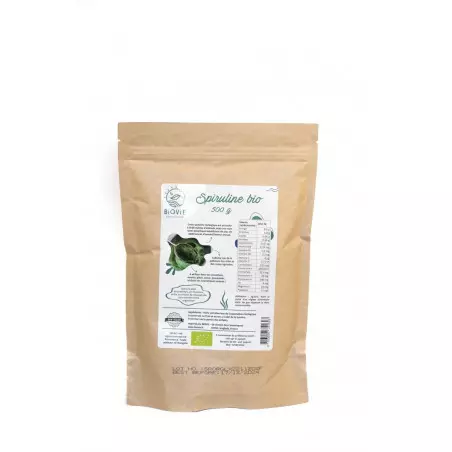 Pacote de spirulina bio em pó 500g