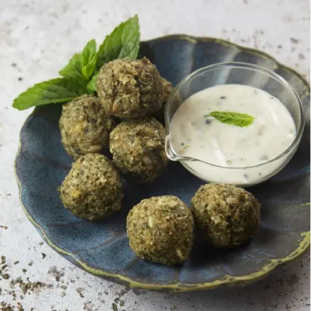 foto van falafel uit het boek "algen in het dagelijks leven"