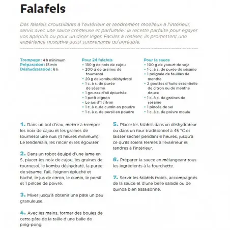 recette falafel tirée du livre "algues au quotidien"