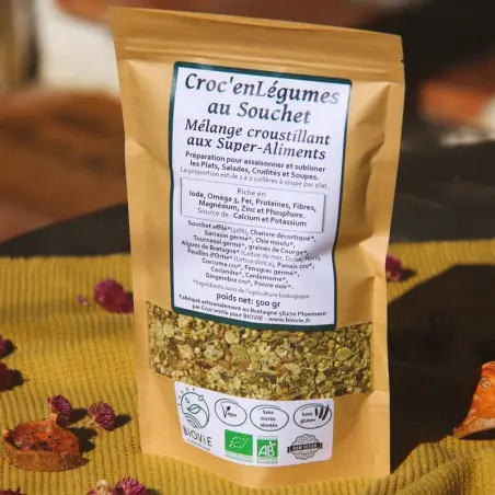 pacote de 500g de croc'legumes com superalimentos e chufa biológica