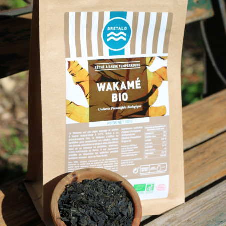wakamé déshydraté bio basse température avec emballage et en vrac