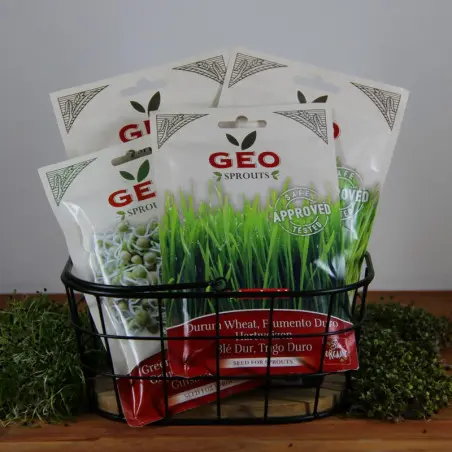 Organic sprouting seed pack for young shoots