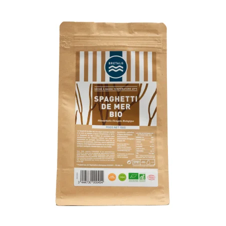 Spaghetti de mer bio Feuilles Algue Séchée Basse Température à goûter en apéritif