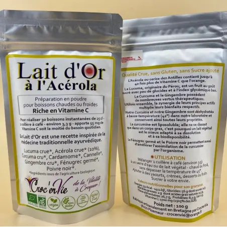 Packaging lait d'or acérola