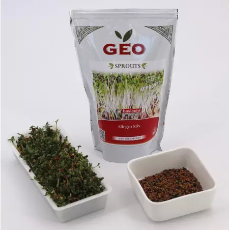 sementes germinadas e sementes para germinar com embalagem GEO