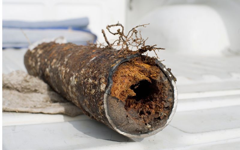 Tubería de agua obstruida