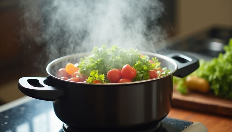 Cuisson des légumes sous pression